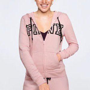 VS PINK COZY PERFECT FULL ZIP HOODIE NWT